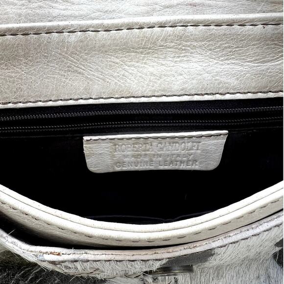 Roberta Gandolfi | Leather and Animal Fur Satchel Handbag Purse Made in Italy - Picture 4 of 9